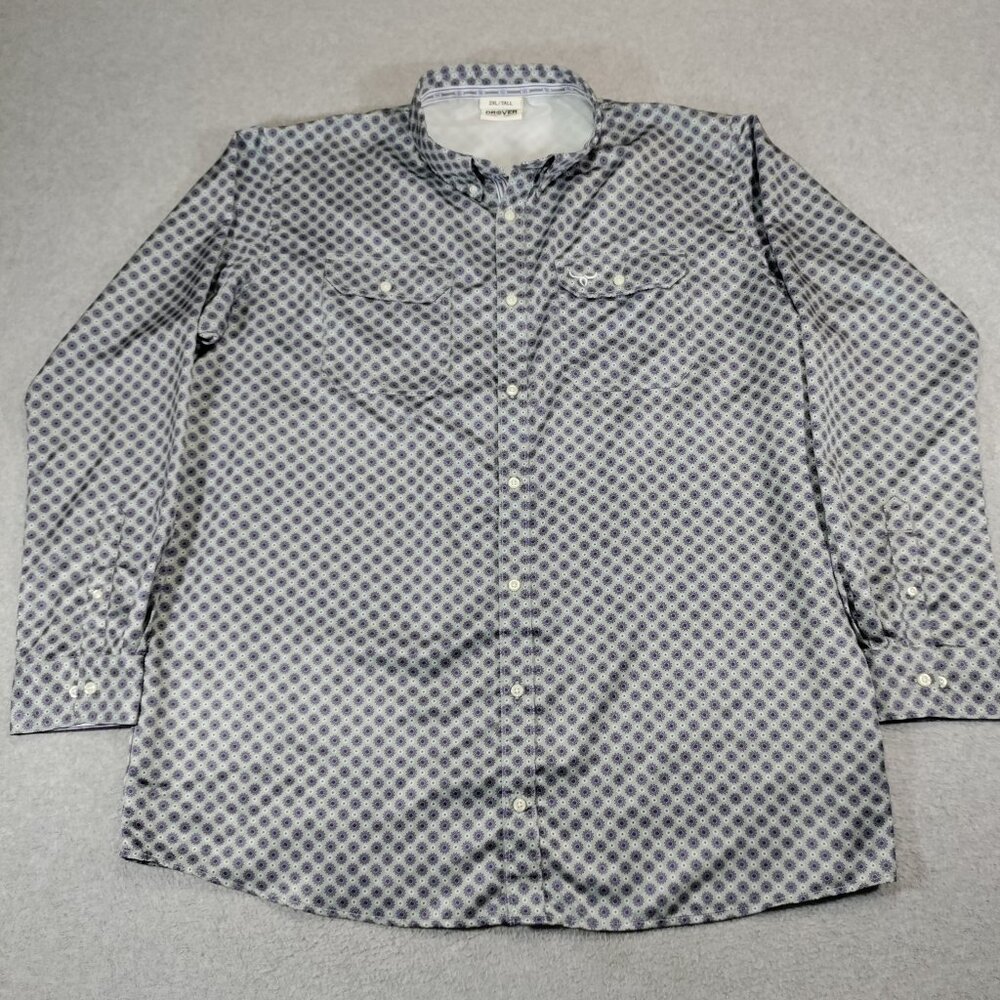Drover Cowboy Threads Mens 2XL Tall Long Sleeve Button Vent Shirt Floral